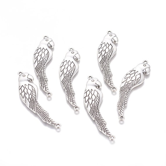 5, 10, or 20 Large Parrot Charms, Bulk Parrot Charms, Parrot lovers, Parrot Connectors