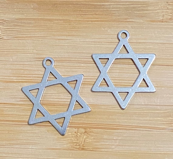 1 Stainless Steel Star of David Charms, DIY Jewelry Making, DIY Crafts, Religious Pendants, Jewish, Highly-Tarnish-Resistant, Hypoallergenic