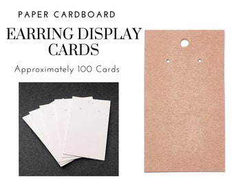 100 Kraft Product Display Cards, White or Brown, 9x5cm, Price Tags, Labels, Boutique, Store, DIY Display, Earring Jewelry Display, Blank