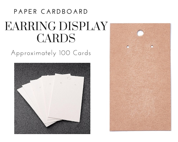 100 Kraft Product Display Cards, White or Brown, 9x5cm, Price Tags, Labels, Boutique, Store, DIY Display, Earring Jewelry Display, Blank