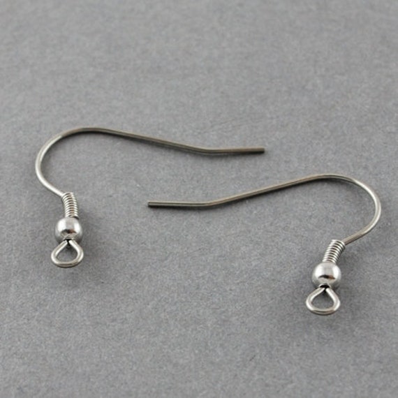 5, 10, 25 Pairs of 304 Stainless Steel Earring Hooks, Hypoallergenic, with Ball and Spring Embellishments, French Hooks Wires, DIY Earring,