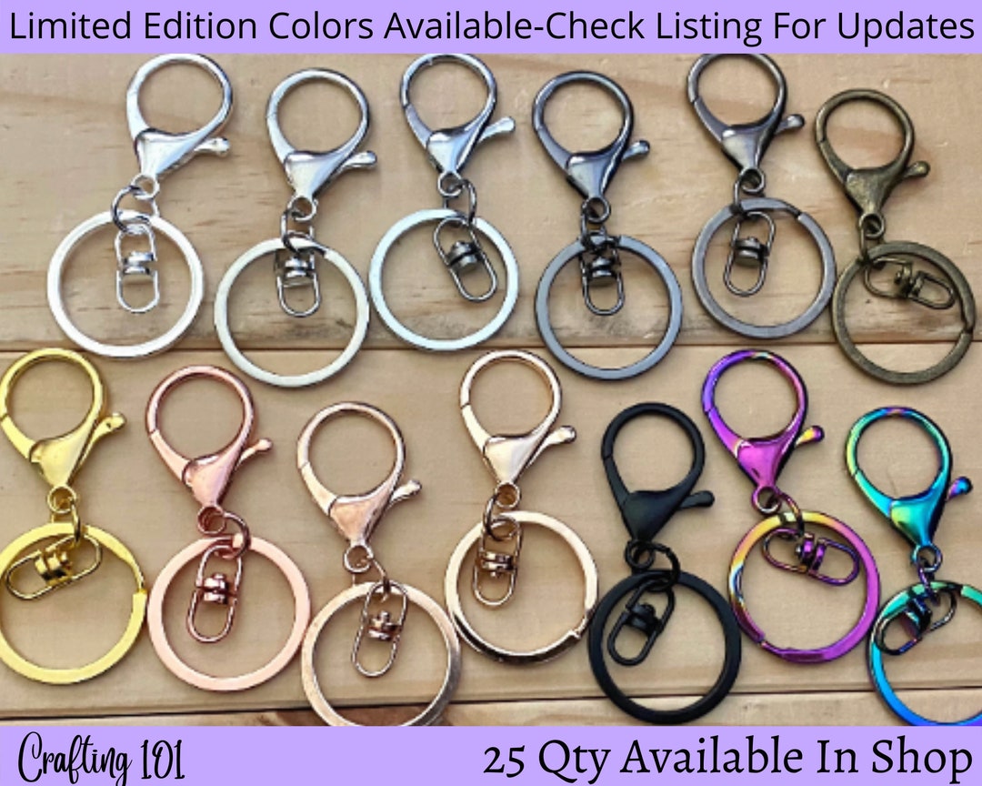 1, 5 or 10 Keychains, Quality Checked, read Description, Swivel, Split Ring  Gold, Red Copper, Silver, Black, Rainbow, Rose, Bronze 