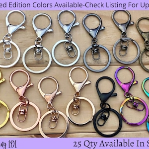 1, 5 or 10 Keychains, Quality Checked, *Read Description*, Swivel, Split Ring Gold, Red Copper, Silver, Black, Rainbow, Rose, Bronze