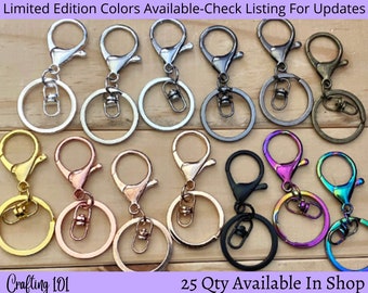 1, 5 or 10 Keychains, Quality Checked, *Read Description*, Swivel, Split Ring Gold, Red Copper, Silver, Black, Rainbow, Rose, Bronze