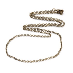 Antique Bronze Cable Chain, 16/17.9/27.5 Inches, Metal: Iron, Necklace Chain for DIY Jewelry, Long Necklace, Vintage, With Lobster Clasp