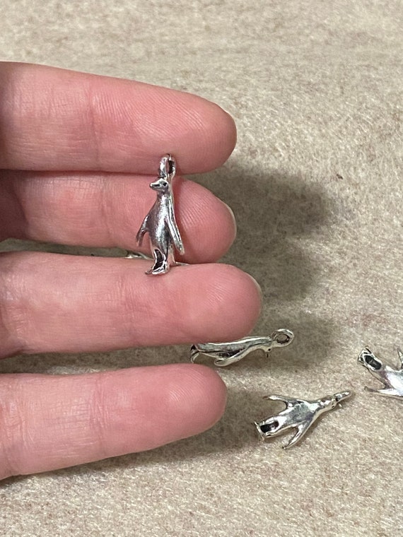 5 or 10 Penguin Charms, Tibetan Style, Antique Silver, Penguin Pendants, Animals, DIY Jewelry, DIY Charms, Nickel Cadmium And Lead Free