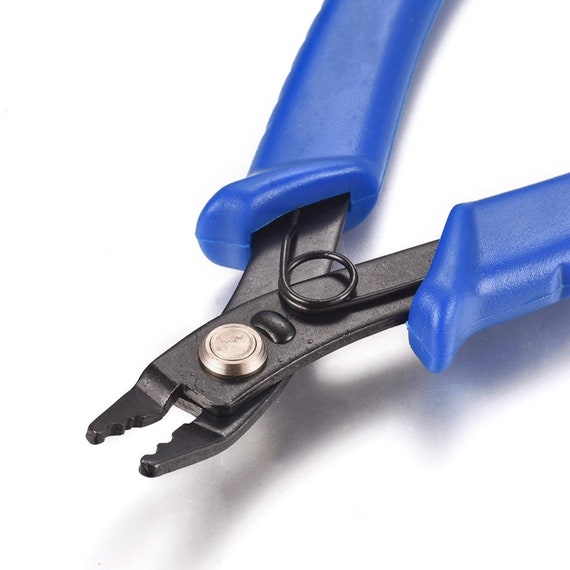 Carbon Steel Bead Crimp Tool for DIY Jewelry Making, Crimp Beads, Jewelry Crimping Pliers, Blue