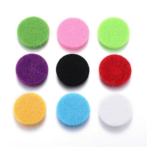 5 or 10 Essential Oil Perfume Pads, Replacement Pads, Circles, Diffuser Pads Mixed Color, Bulk, Diffuser Locket, 22mm Diameter, 3mm Thick