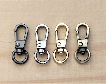 5, 10, or 15 Small Swivel Lobster Claw Clasps, Gold, Gunmetal, Silver Platinum, Swivel Hooks, Alloy, 13x32mm, Strong Keychain *Quality Check