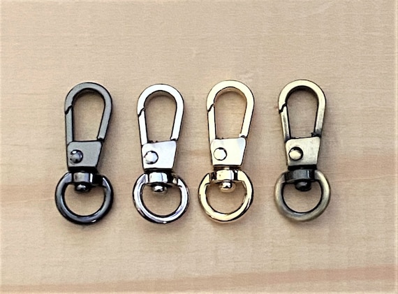 1 or 3 Gold, Silver, Black, Bronze Keychain, Carabiner Spring Clasp With O- ring Spring Clasp, Swivel Ring, Dog Leash, Purse, Heavy-duty, 3in 