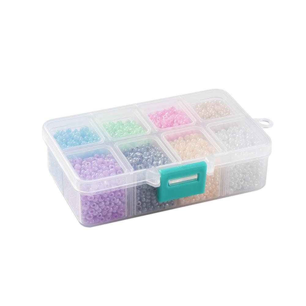 Seed bead mix in box, 3mm size #8, 15 different colors, ca. 5000 beads, 1 pc