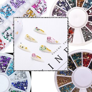 Bulk Rhinestones, Rectangle, Diamond or Flat Back, Reusable Container. Nail Art, Cabochons, Jewelry Making, Scrapbooking, Mixed Color