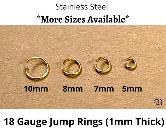 50 New Solid Black 8mm Stainless Steel Jump Rings 16 Gauge Jewelry
