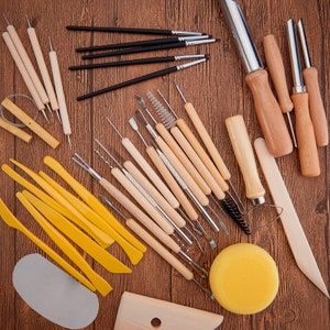 40 Piece Ceramic Clay Tool Set, Kit, Polymer Clay Tools, Dotting, Art Pen, Round Hole Cutter, Ball Styluses, Shaping, Texturize Tools