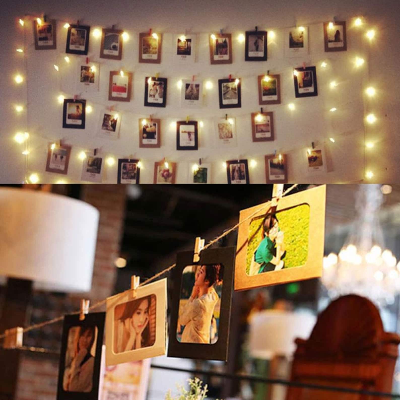 10 Paper Photo Frames With String and Clips Photo Collage Etsy