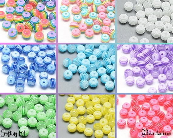 Teal Two Color Glass Beads - Bulk Set of 200, 8mm with a 1mm hole - DIY  Craft Jewelry Supplies