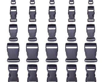 2 MENGE Side-Release-Schnallen, Polyoxymethylen, Gürtelschnalle, Survival-Armbandspangen, Hochleistungs-Seitenspangen, Schwarz, Mini, Klein, Groß, Lang