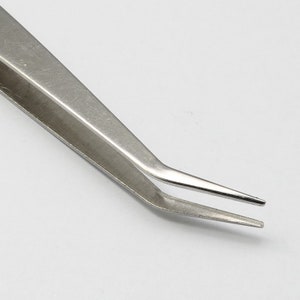 Stainless Steel Tweezers Point Serrated Tips 6 Curved for Art Class Supplies DIY Tool