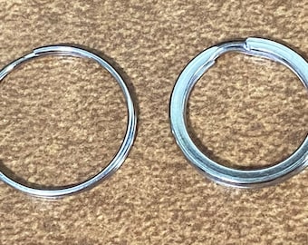 5, 10 ou 25 porte-clés fendus en acier inoxydable, haute résistance à la ternissure, diamètre extérieur 20-25 mm, intérieur 16 mm-20 mm, porte-clés plat, attaches pour clés