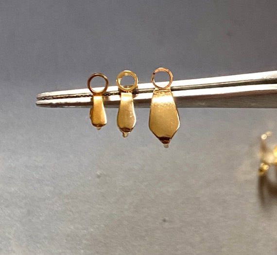 5 or 10 Gold Stainless Steel Pinch Bails with Hole, for Pendant Making, DIY Jewelry, Ice Pick Pinch Bail, Necklace Making, 9mm, 11mm, 13mm