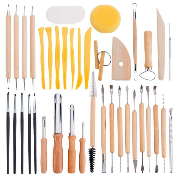 40 Piece Ceramic Clay Tool Set, Kit, Polymer Clay Tools, Dotting, Art Pen,  Round Hole Cutter, Ball Styluses, Shaping, Texturize Tools 