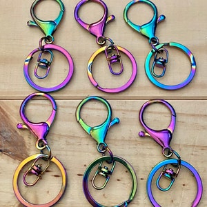 1, 5 or 10 Keychains, Quality Checked, *Read Description*, Swivel, Split Ring Gold, Red Copper, Silver, Black, Rainbow, Rose, Bronze image 8