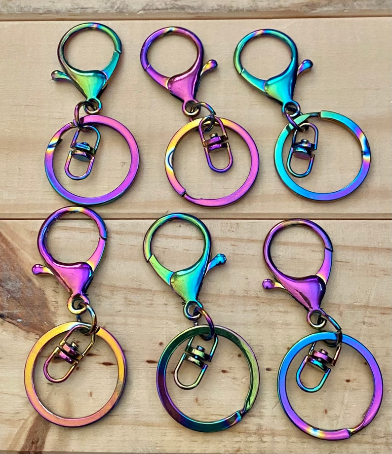 1, 5 or 10 Keychains, Quality Checked, *Read Description*, Swivel, Split Ring Gold, Red Copper, Silver, Black, Rainbow, Rose, Bronze image 8