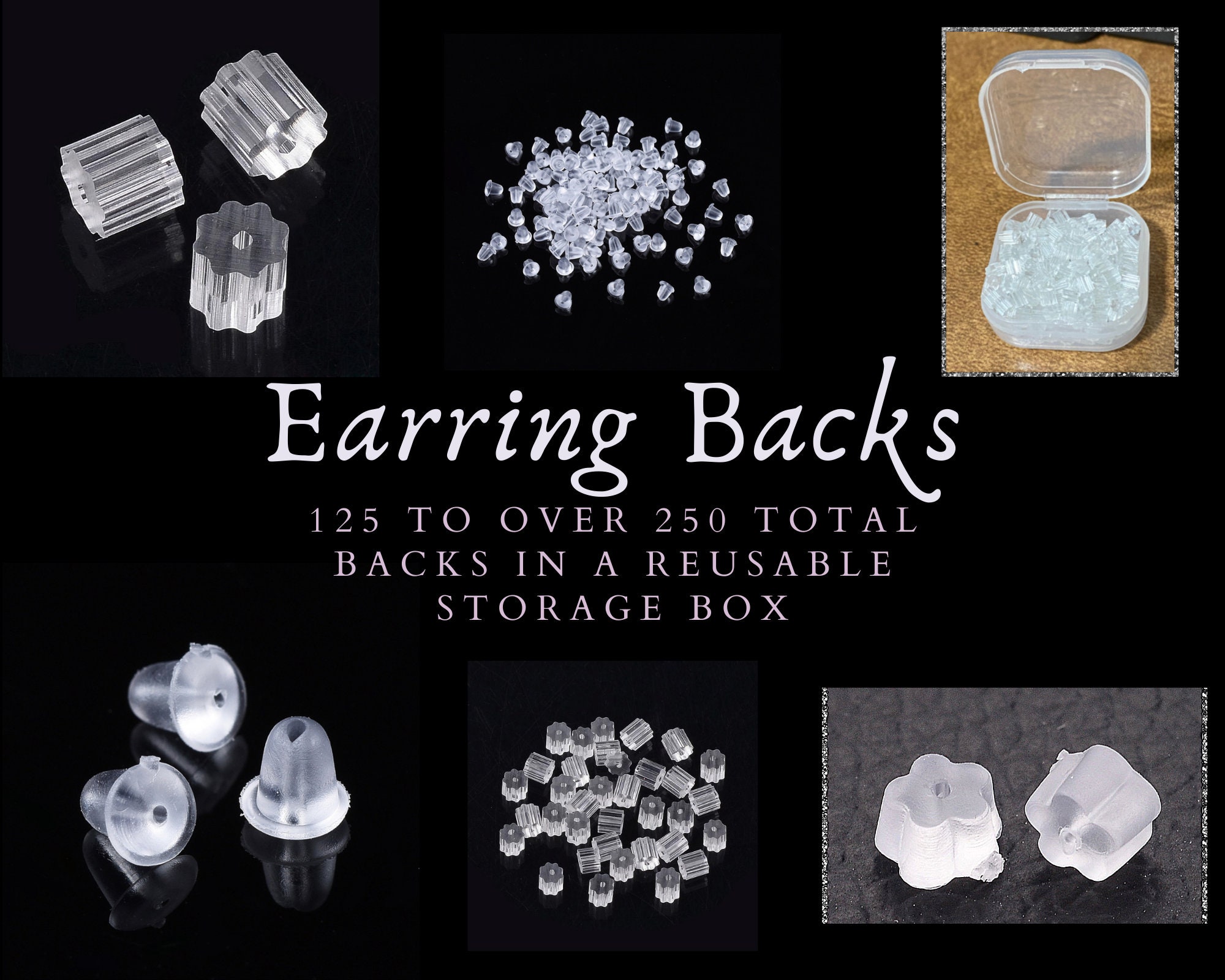 plastic earring backs, earring findings, 07733, B'sue Boutiques