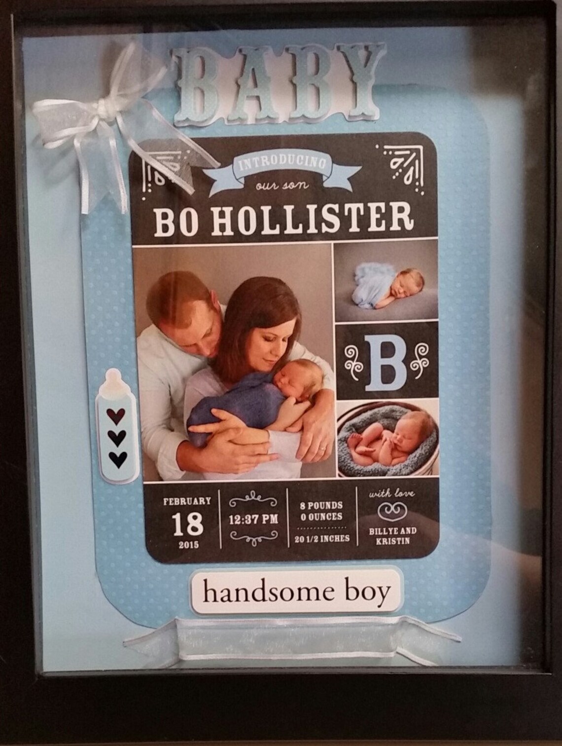 Baby Announcement Keepsake Shadow Box Etsy