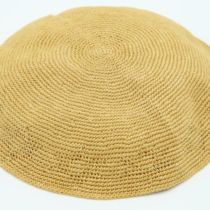 KippaCo Hand Knitted Yarmulke, Knitted Kippah Hat 15.7 Cm/6.2 Inc 060- Hand Knitted Kippah, Kippah. 100% Cotton, Bar Mitzvah Kippah, Wedding