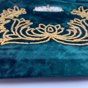 Handmade Tallit Bag Velvet Jewish Prayer Bag,Golden Beads,Bar Mitzvah gift,Jewish Gift,Modern Judaica,Synagogue,Temple-Kippaco