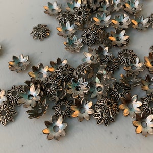 Huge LOT Antique Silver Bead Caps, silver bead cap spacer Jewelry Making, Jewelry Supplies, wholesale beading craft supplies, pineapple cap