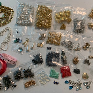 GRAB Bag HUGE Jewelry Supplies Mixed LOT, Wholesale Jewelry Supplies, lot stones, beads, findings, mixed, destash Jewelry Supplies Large Lot