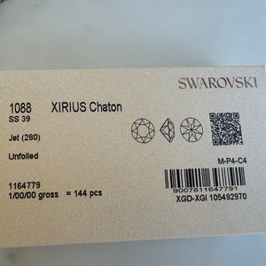 JET BLACK Swarovski Stone, 8mm Jet Black Stones, 1088 39ss Round 8mm chaton 1 gross factory pack, New Swarovski, unfoiled, Jewelry Supplies