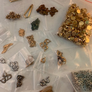 GRAB BAG 7 Jewelry Supplies Mixed LOT, Wholesale Jewelry Supplies, settings findings, destash lot, Jewelry Making supplies Connectors Lot