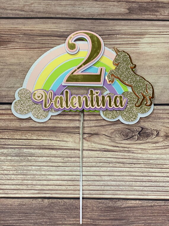 unicorns rainbow custom cake topper unicorn cake topper