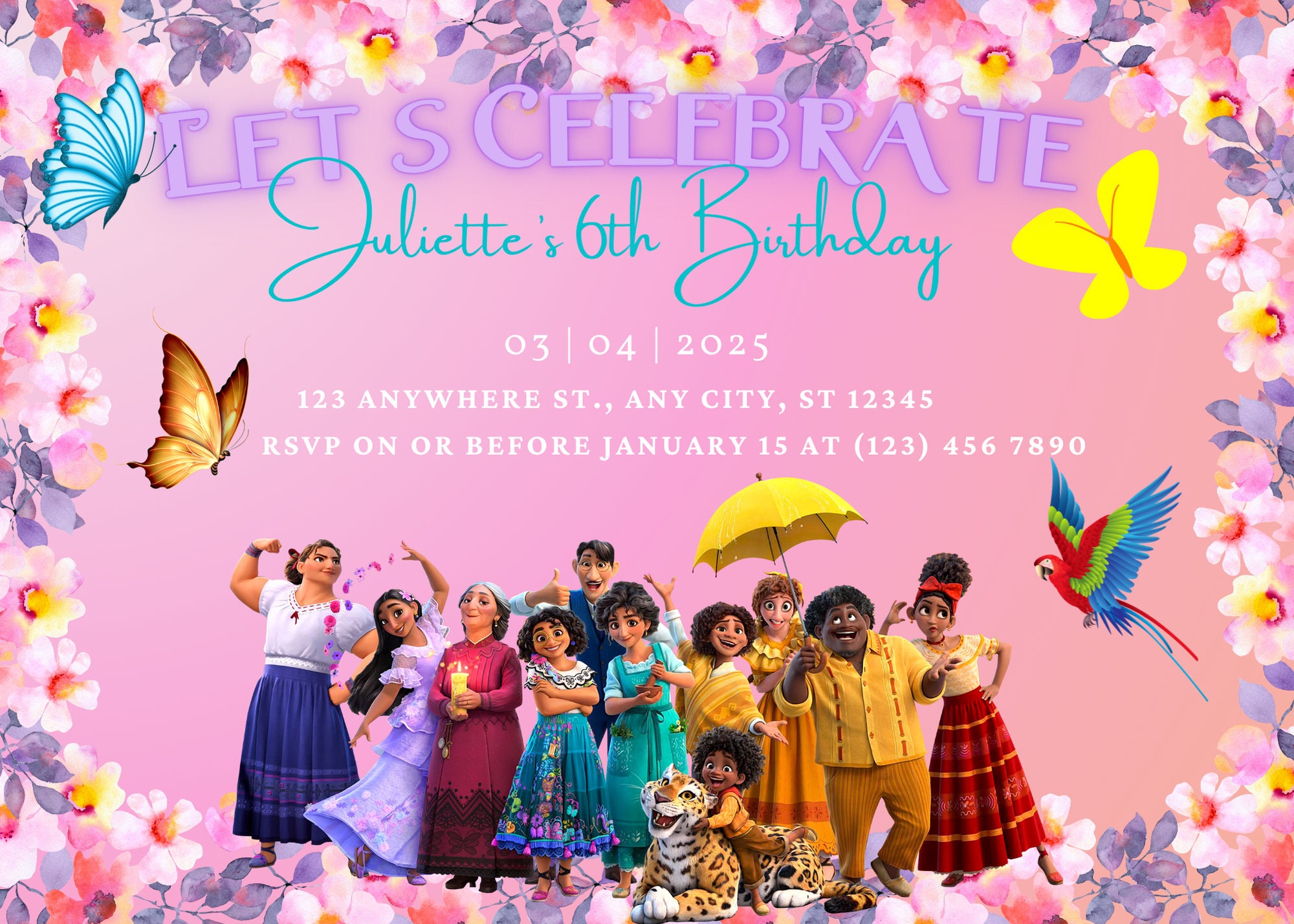 Encanto Themed Birthday Party Invitation Encanto Printable Etsy