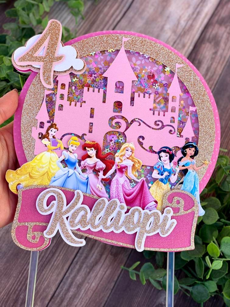 Disney Princess Cake topper shaker Disney Princess birthday Etsy