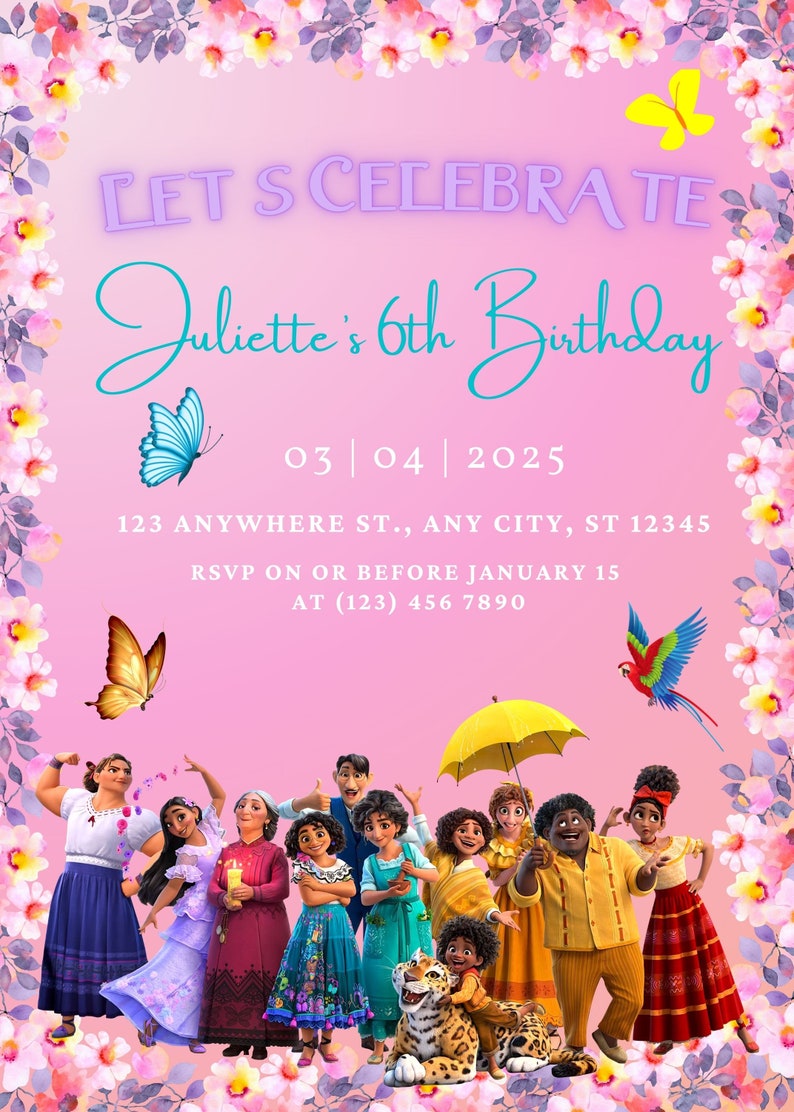 Encanto Themed Birthday Party Invitation Encanto Printable Etsy