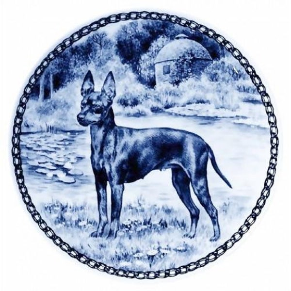 English Toy Terrier - chien plaque fabriqué au Danemark à partir de la fine porcelaine européenne