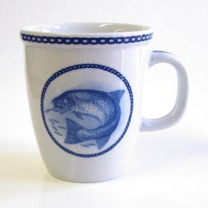 Fish Crab Sea Trout - Porcelain Mug Made in Demark