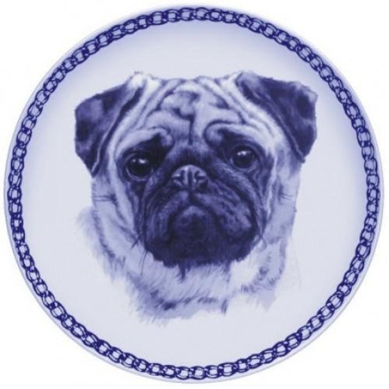 Pug Dog Plate Made in Denmark From the Finest European Etsy