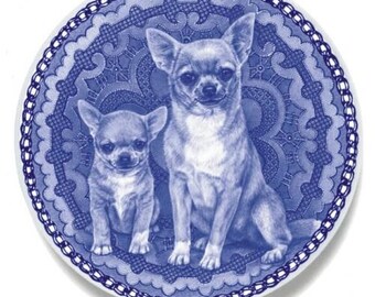 Chihuahua - Smooth Coat - Dog Plate made in Denmark from the finest European Porcelain