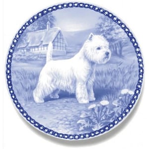 West Highland White Terrier - Dog Plate made in Denmark from the finest European Porcelain