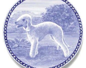 Bedlington Terrier - Dog Plate made in Denmark from the finest European Porcelain