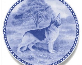 German Shepherd Dog - Dog Plate made in Denmark from the finest European Porcelain