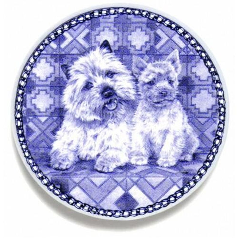 Dog Plate made in Denmark from the finest European Porcelain Cairn Terrier