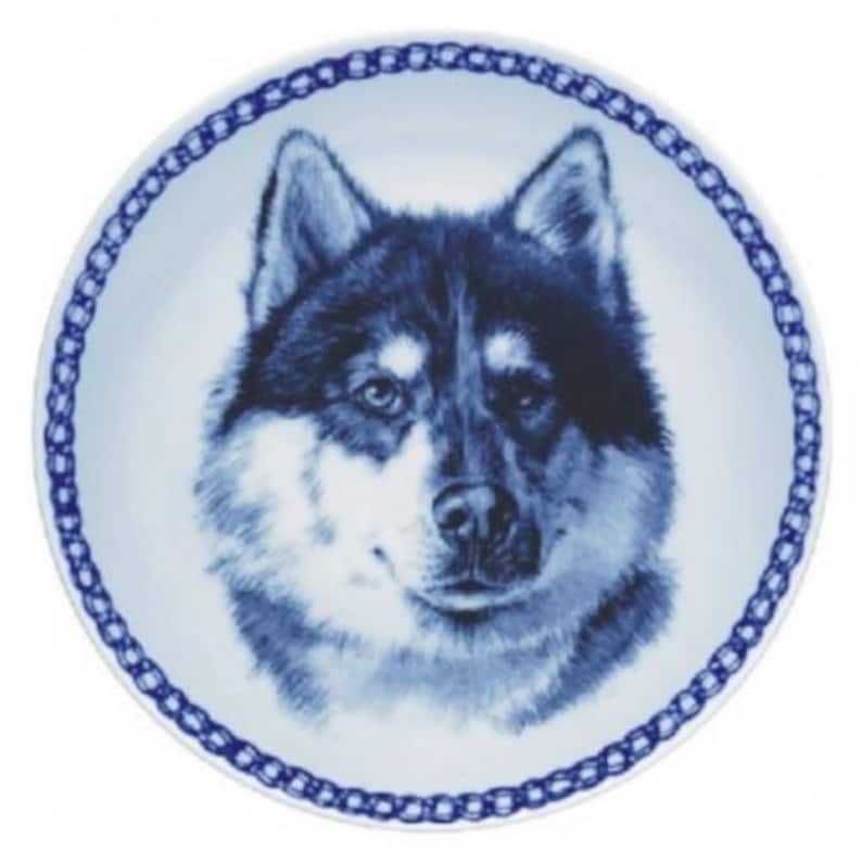 Canadian Eskimo Dog Dog Plate made in Denmark from the finest European Porcelain