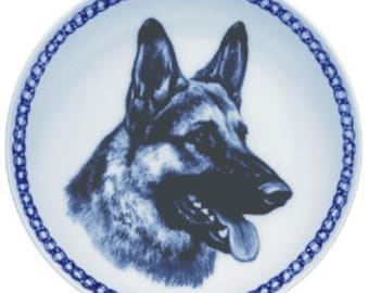 German Shepherd Dog - Dog Plate made in Denmark from the finest European Porcelain
