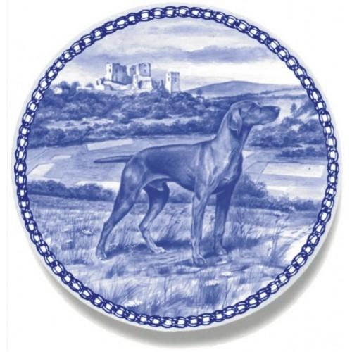 Vizsla - Dog Plate made in Denmark from the finest European Porcelain